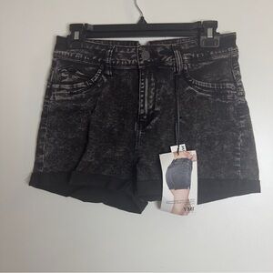 YMI Black Jean Shorts Distressed Cut-Off Style‎